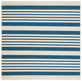 Safavieh Courtyard 5'-3" x 5'-3" Rug in Navy / Beige