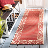 Safavieh Courtyard 2'-3" x 6'-7" Rug in Red / Natural