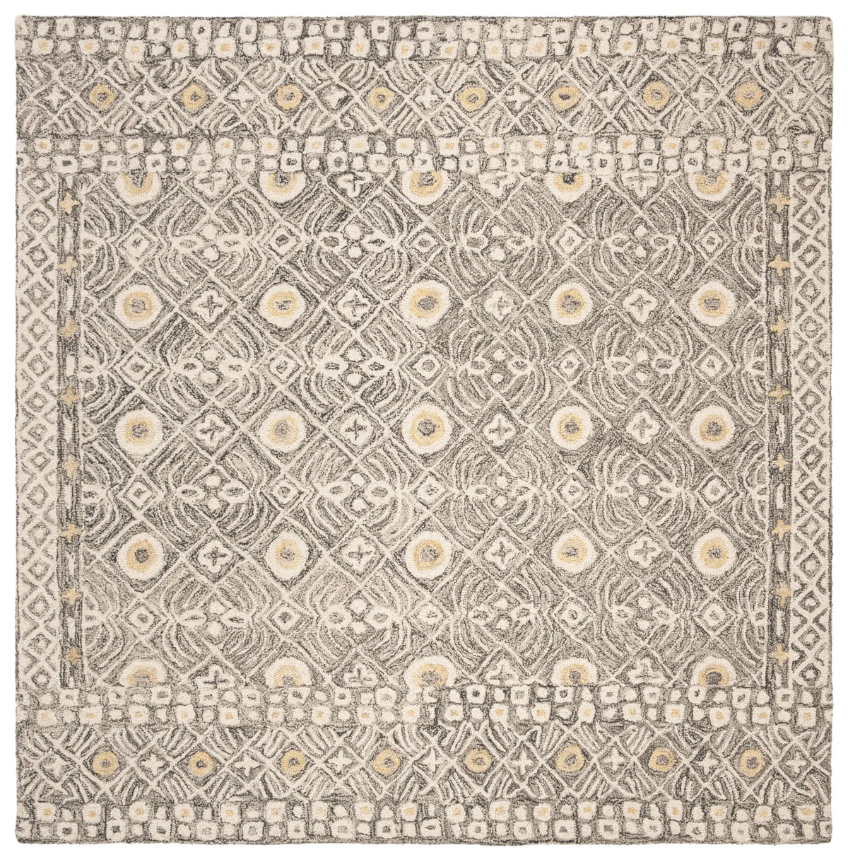 Safavieh Micro-Loop 5'-0" x 5'-0" Rug in Charcoal / Ivory