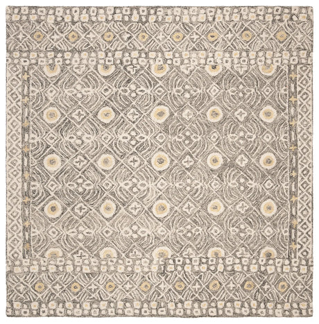 Safavieh Micro-Loop 5'-0" x 5'-0" Rug in Charcoal / Ivory