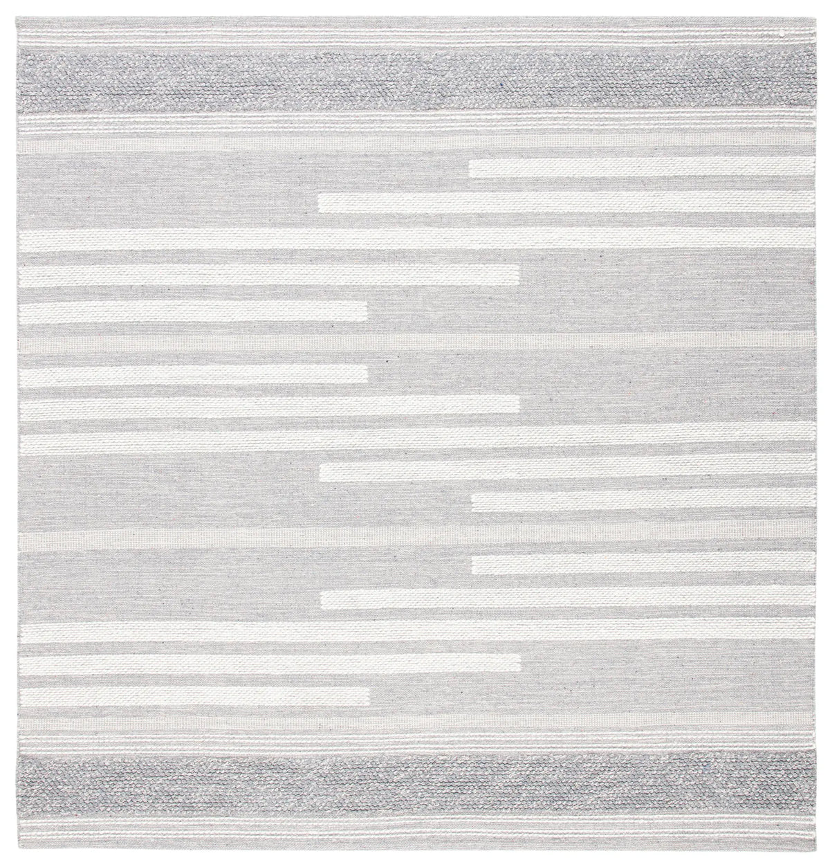 Safavieh Striped Kilim 7'-0" x 7'-0" Rug in Silver / Grey