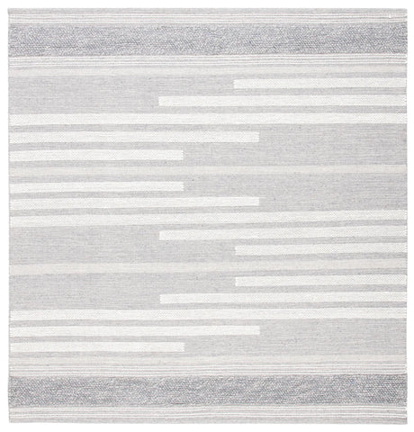 Safavieh Striped Kilim 7'-0" x 7'-0" Rug in Silver / Grey