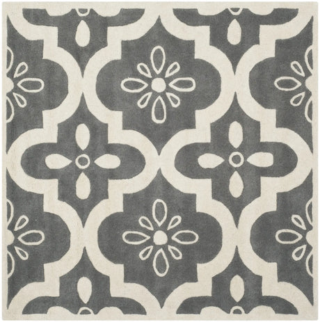Safavieh Chatham 5'-0" x 5'-0" Rug in Dark Grey / Ivory
