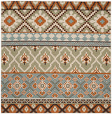 Safavieh Veranda 6'-7" x 6'-7" Rug in Green / Terracotta