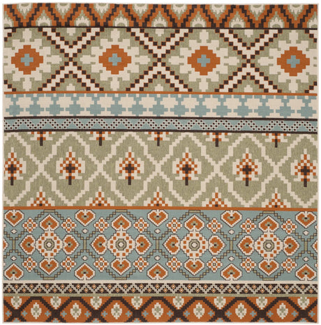 Safavieh Veranda 6'-7" x 6'-7" Rug in Green / Terracotta