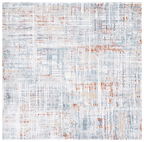 Safavieh Berber Shag 7'-0" x 7'-0" Rug in Blue Rust / Ivory