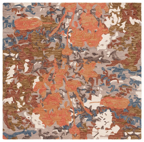 Safavieh Blossom 6'-0" x 6'-0" Rug in Rust / Ivory