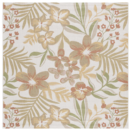 Safavieh Courtyard 6'-7" x 6'-7" Rug in Beige / Rust