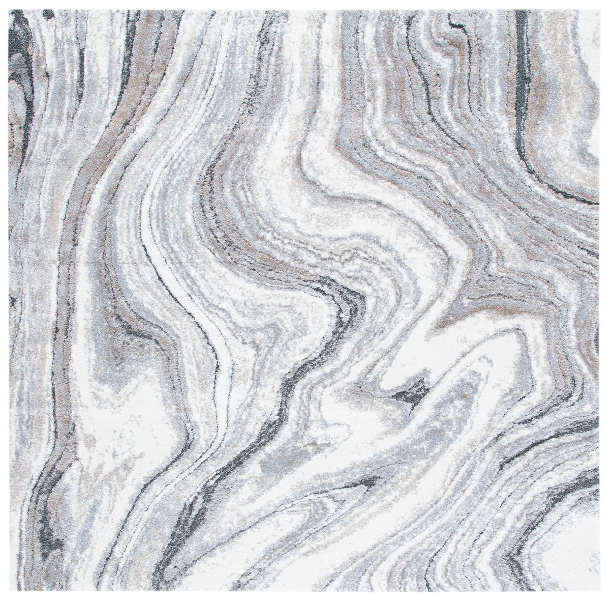 Safavieh Cyrus Shag 6'-7" x 6'-7" Rug in Grey / Beige