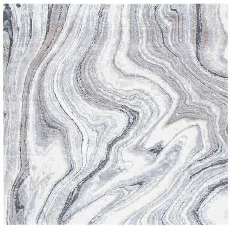 Safavieh Cyrus Shag 6'-7" x 6'-7" Rug in Grey / Beige