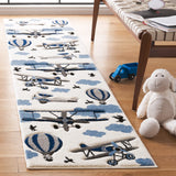 Safavieh Carousel Kids 100 2'-0" x 8'-0" Rug in Ivory / Blue
