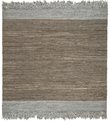 Safavieh Vintage Leather 6'-0" x 6'-0" Rug in Light Grey / Taupe