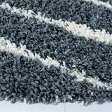 Safavieh Venus Shag 600 5'-3" x 5'-3" Rug in Dark Grey / Ivory