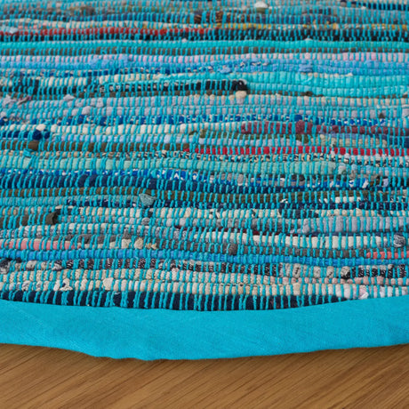 Safavieh Rag Rug 6'-0" x 6'-0" Rug in Blue / Multi