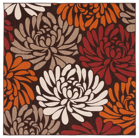 Safavieh Veranda 6'-7" x 6'-7" Rug in Chocolate / Terracotta