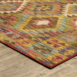 Oriental Weavers Machine Washable Malibu Mal07 Gold/ Multi Rug - corner detail