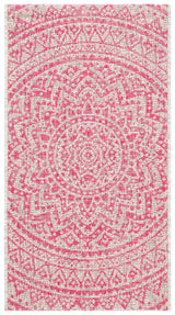 Safavieh Courtyard 2'-0" x 3'-7" Rug in Light Grey / Fuchsia