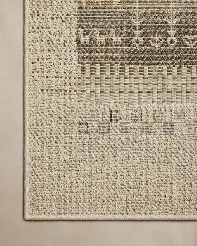 Loloi Saylor SAY-05 Ivory / Earth Rug - corner on wood