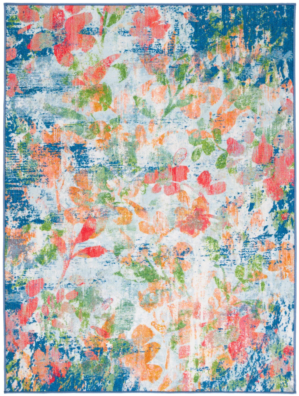 Safavieh Paint Brush 4'-4" x 6'-0" Rug in Navy / Orange