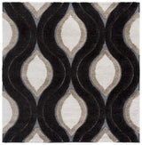 Safavieh Florida Shag 6'-7" x 6'-7" Rug in Dark Brown / Ivory