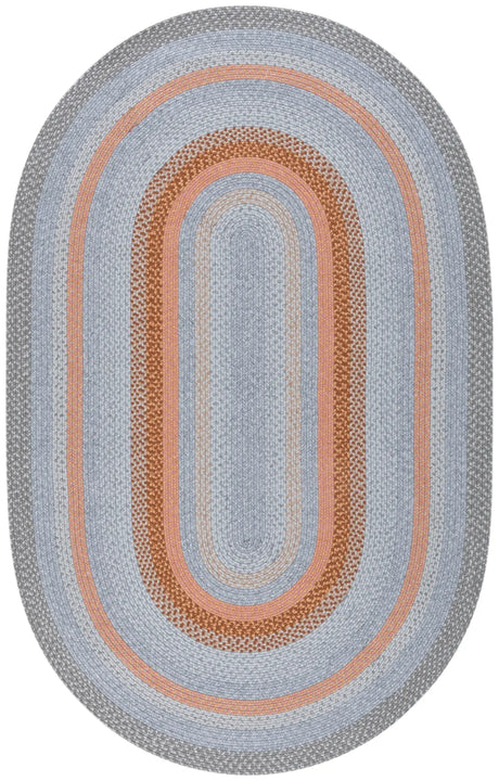 Safavieh Braided 5'-0" x 8'-0" Rug in Grey / Rust