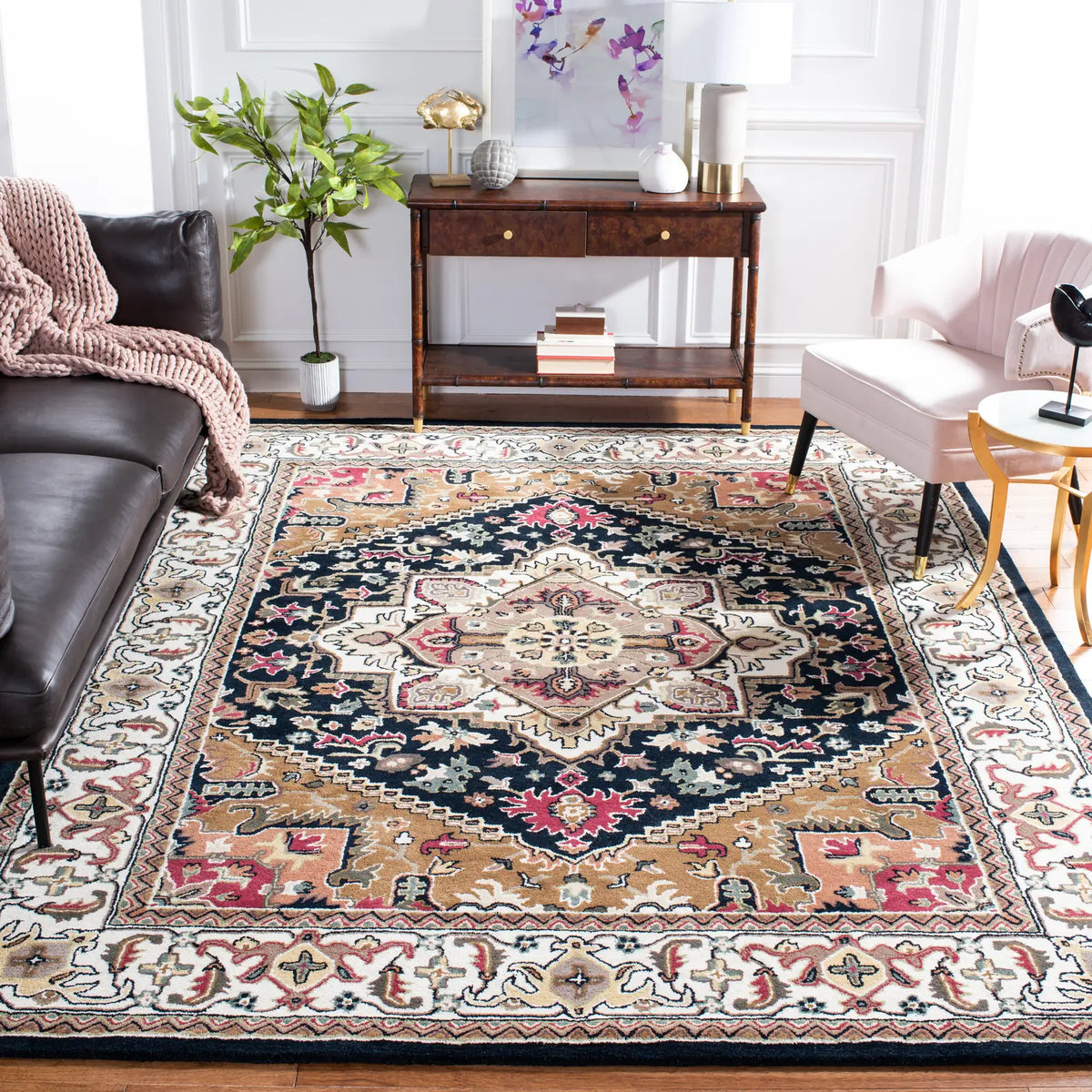 Safavieh Heritage 10'-0" x 14'-0" Rug in Navy / Brown
