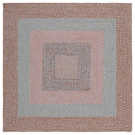 Safavieh Braided 5'-0" x 5'-0" Rug in Brown / Grey Pink
