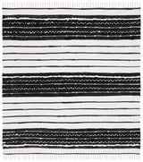 Safavieh Striped Kilim 6'-0" x 6'-0" Rug in Black / Ivory