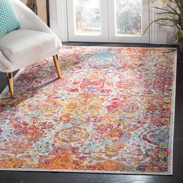 Safavieh Crystal 5'-0" x 8'-0" Rug in Light Blue / Orange