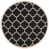 Safavieh Courtyard 5'-3" x 5'-3" Rug in Black / Beige