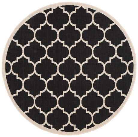 Safavieh Courtyard 5'-3" x 5'-3" Rug in Black / Beige