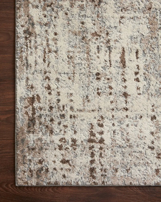 Loloi Austen Aus-01 Natural/Mocha Rugs - corner on wood
