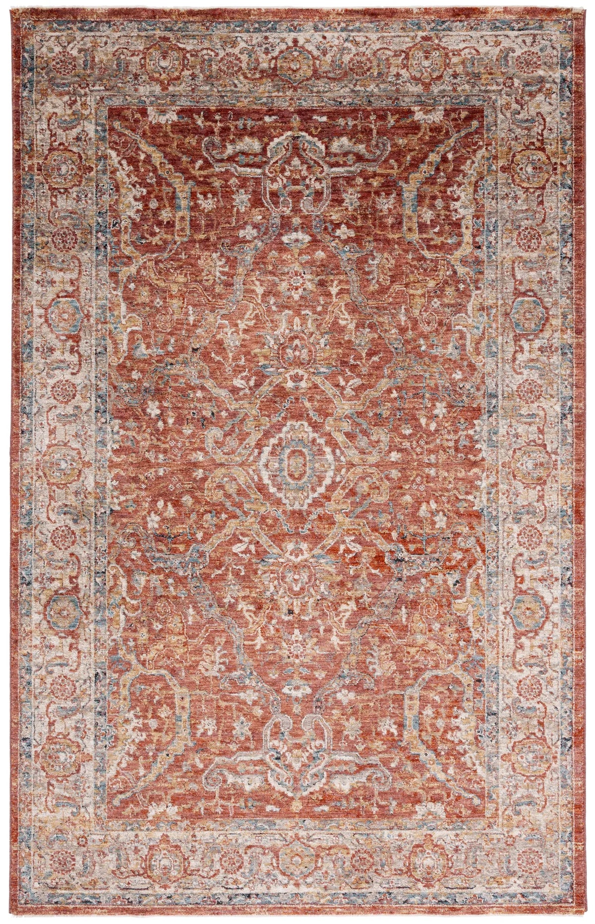 Safavieh Valencia 4'-0" x 6'-2" Rug in Rust / Beige