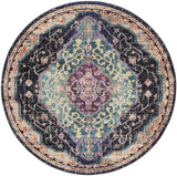 Safavieh Monaco 6'-7" x 6'-7" Rug in Black / Blue