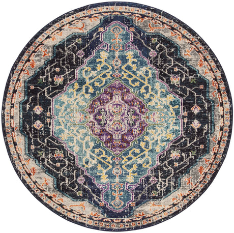 Safavieh Monaco 6'-7" x 6'-7" Rug in Black / Blue