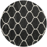 Safavieh Hudson Shag 5'-3" x 5'-3" Rug in Dark Grey / Ivory