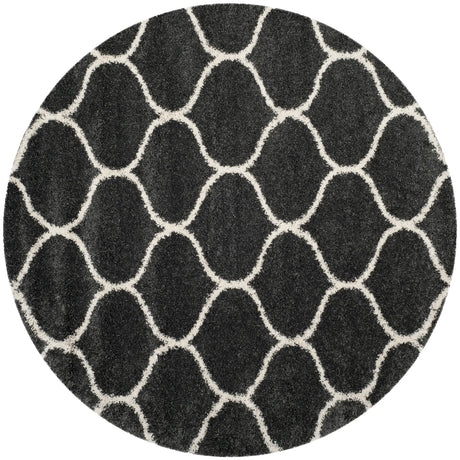 Safavieh Hudson Shag 5'-3" x 5'-3" Rug in Dark Grey / Ivory