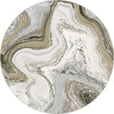 Dynamic Rugs Eclipse 63436 Power Loomed Modern Cream/Mocha Rug - Round