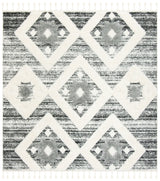Safavieh Moroccan Tassel Shag 6'-7" x 6'-7" Rug in Grey / Ivory