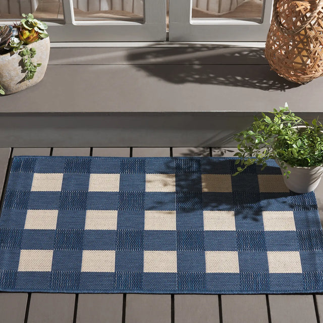 Safavieh Courtyard 2'-0" x 3'-7" Rug in Blue / Beige