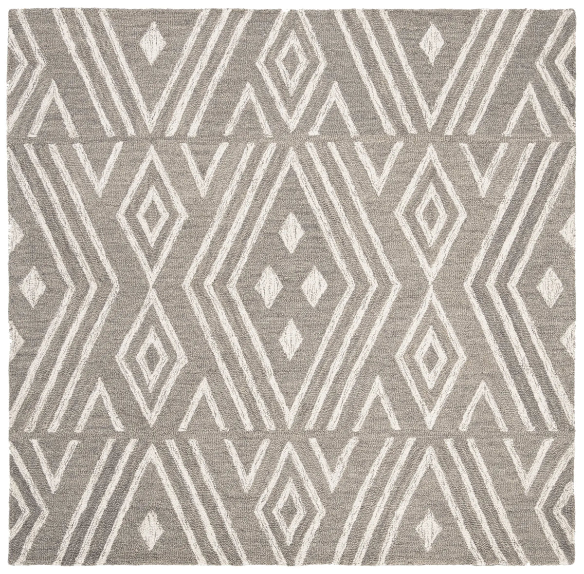 Safavieh Micro-Loop 5'-0" x 5'-0" Rug in Grey / Ivory