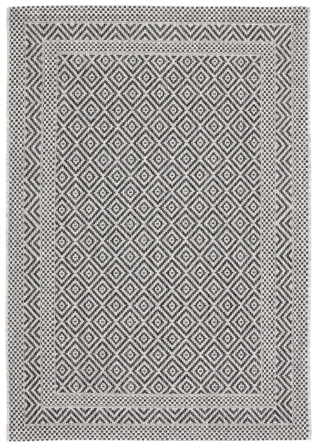 Safavieh Courtyard 4'-0" x 5'-7" Rug in Grey / Black