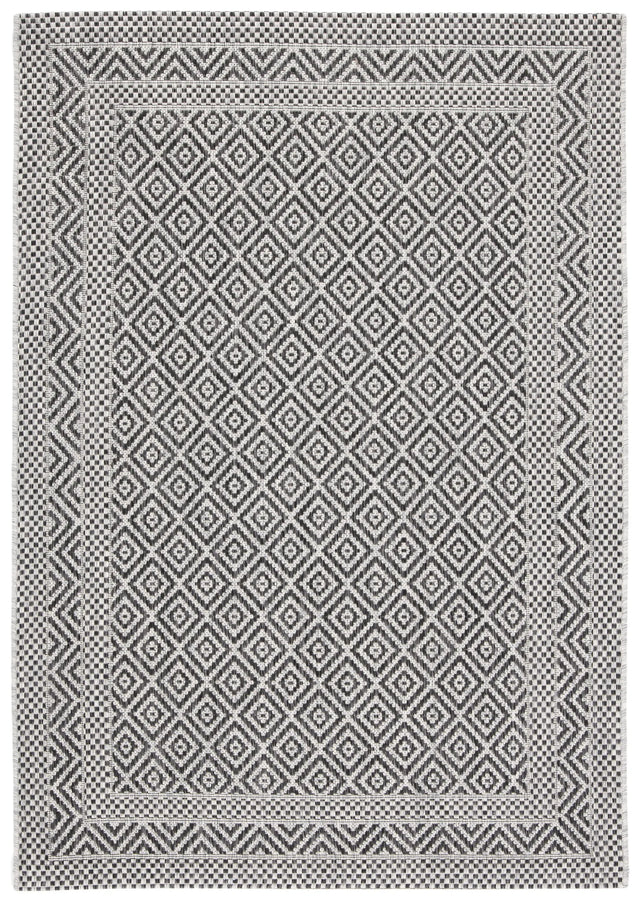 Safavieh Courtyard 4'-0" x 5'-7" Rug in Grey / Black