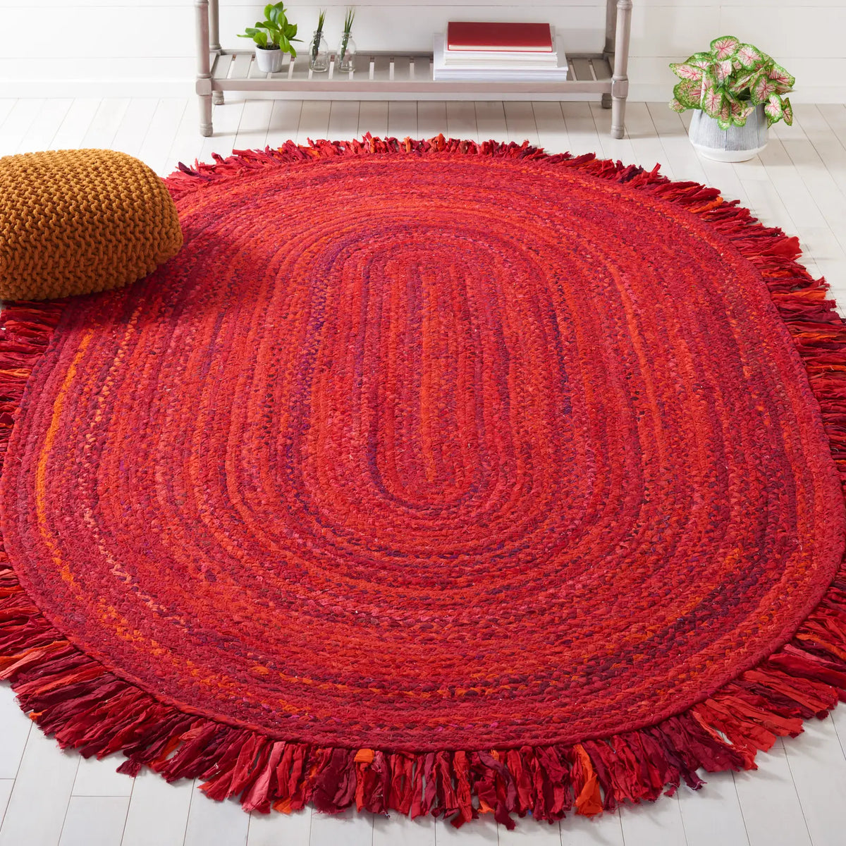 Safavieh Braided 5'-0" x 8'-0" Rug in Red