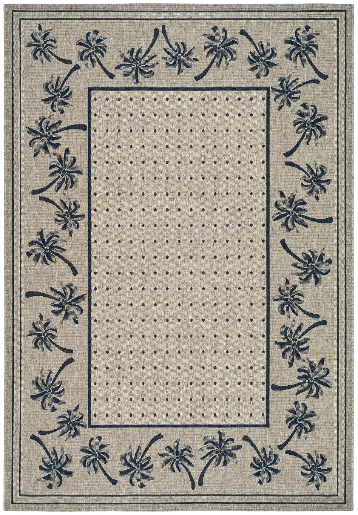 Safavieh Courtyard 6'-7" x 9'-6" Rug in Coffee / Black