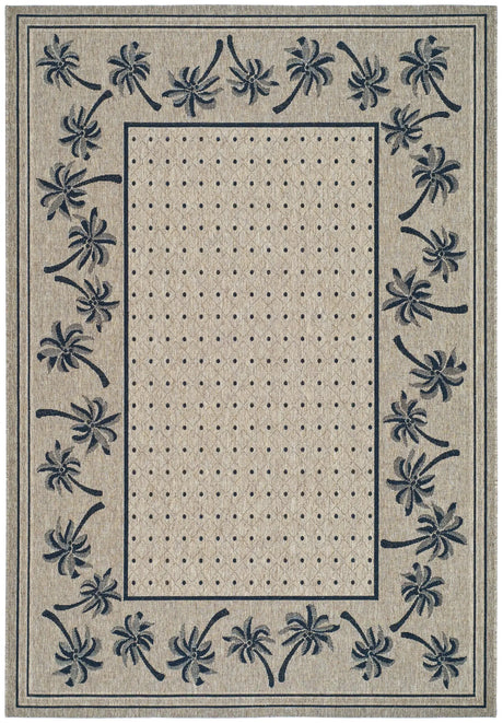 Safavieh Courtyard 6'-7" x 9'-6" Rug in Coffee / Black