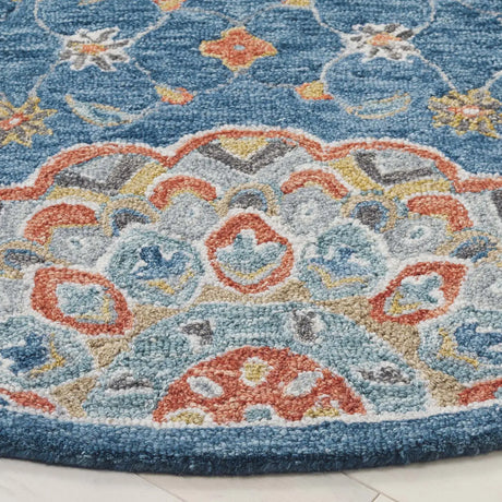 Safavieh Blossom 6'-0" x 6'-0" Rug in Blue / Red
