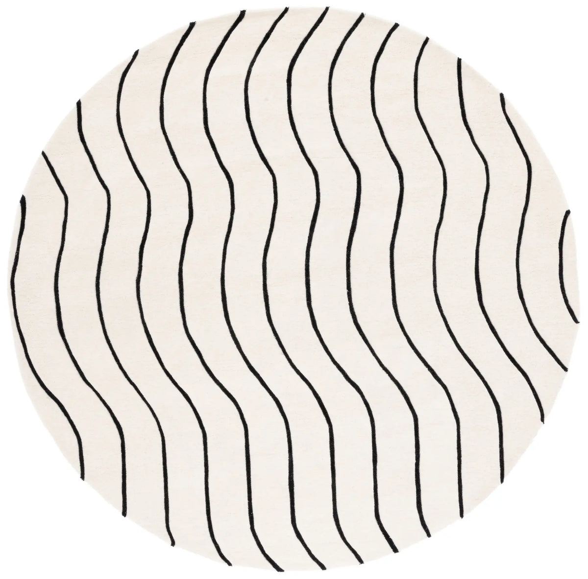 Safavieh Fifth Avenue 7'-0" x 7'-0" Rug in Ivory / Black