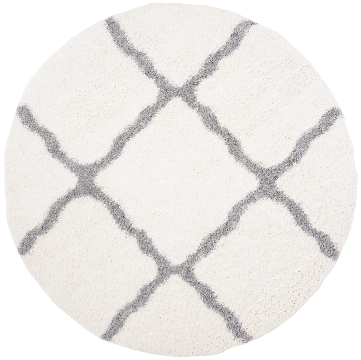 Safavieh Parma Shag 6'-7" x 6'-7" Rug in Cream / Grey