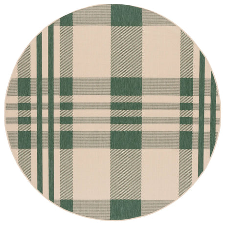 Safavieh Courtyard 6'-7" x 6'-7" Rug in Green / Beige